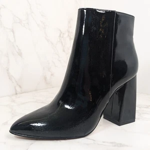 NEW BCBGeneration Briel Black Patent Block Heel Ankle Boot Size 5 M - Picture 1 of 13