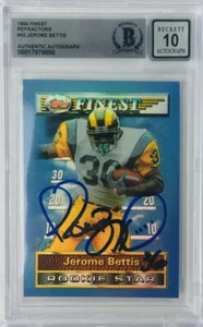 JEROME BETTIS SIGNED 1994 TOPPS CHROME REFRACTOR RC ROOKIE AUTOGRAPH BAS 10 - Picture 1 of 2
