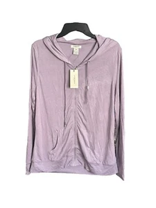 NWT VERTIGO PARIS Sz Medium Full Zip Hoodie Sweater Lavender Amethyst #M8-10 - Picture 1 of 8