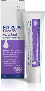 Face Gel 5% Benzoyl Peroxide Acne Treatment for Spot Prone Skin 15G - Picture 1 of 12