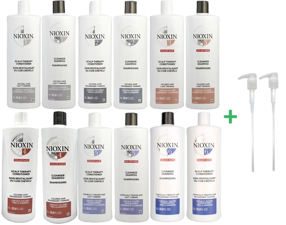 NIOXIN Scalp Therapy Shampoo Conditioner Liter DUO - System 1-6 (+FREE Pumps) - Image 1 of 1