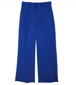 Blue Sol 16 Royal Elastic Zip Light Pleated Flare Pockets Pull On Trouser Pants - Picture 1 of 2