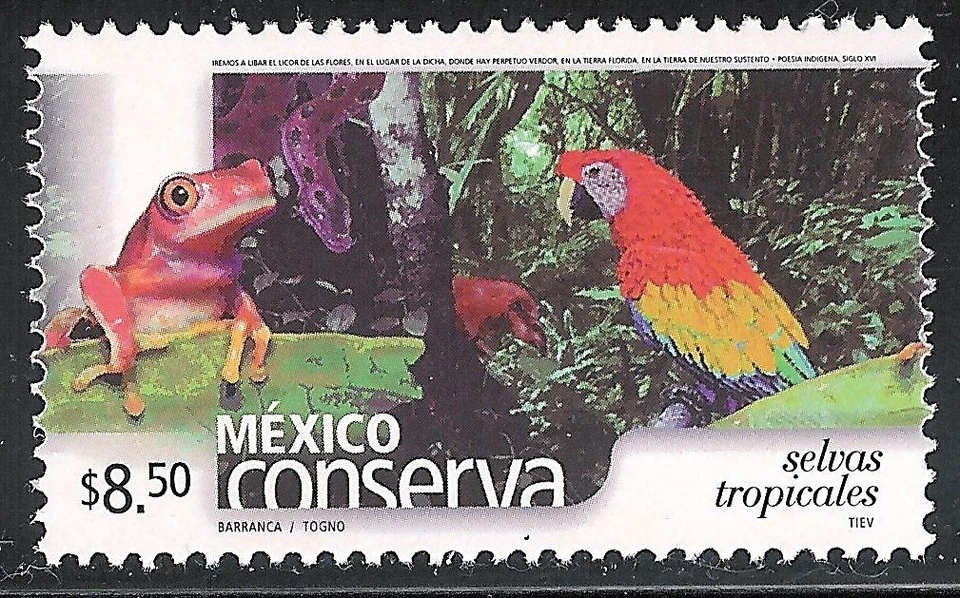 pc013 México Conserva MNH papel 1 Sc#2265 Mc#2973A Et#mc013 bosques tropicales Foto 1 de 1