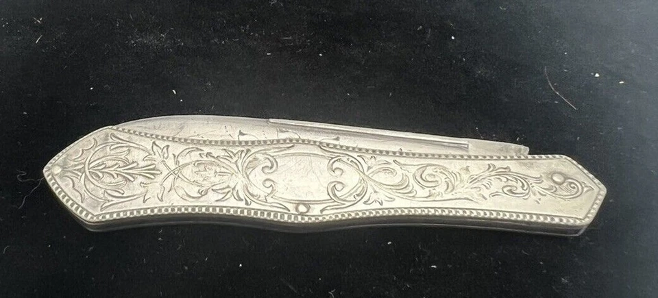 Старинный складной фруктовый нож Wm William Rogers 1890-е оригинальная коробка моряк Нью-Йорк - Изображение 1 из 4