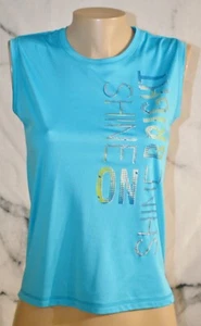 CHAMPION Blue Shine On Shine Bright Sleeveless Top XL 14 16 Athleisure - Picture 1 of 7