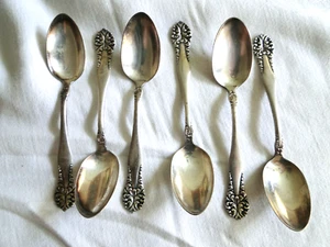 Lot of 6 Oneida / WR Silverplate 1905 Leonora-Lenora Pattern 5 o'clock Teaspoons - Picture 1 of 5