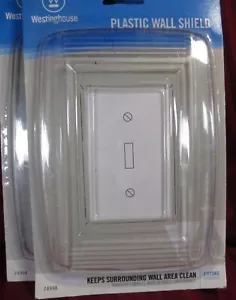 2 WESTINGHOUSE CLEAR PLASTIC WALL SHIELD SWITCH OUTLETPLATE 74998 CLEAN EASY - Picture 1 of 3