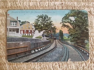 CARTOLINA FERROVIARIA ELEVATA RR ALLA 66TH STR STATION,PHILADELPHIA,PA.VTG,1909*P59 - Foto 1 di 2