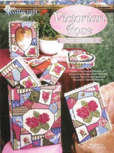 Viktorianische Rose Zubehör Kunststoff Leinwand Muster Rosen Patchwork Rahmen Tasche Tragetasche - Bild 1 von 1