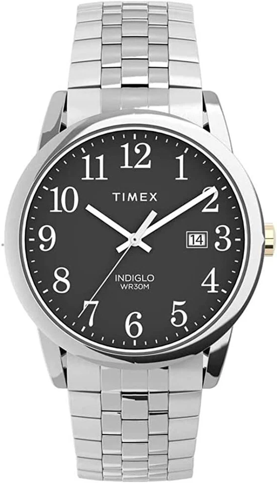 TIMEX tw2v40200 Easy Reader Indiglo Quartz Watch Stainless Black JAPAN