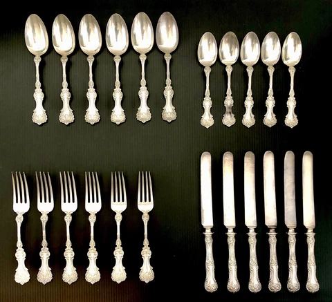 23 Pompadour Whiting Sterling Silver Flatware Brilleman 1898 Antique Monogram P Cover