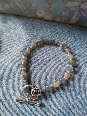 new Handcrafted Women Labradorite mineral Bracelet one-off - Image 1 of 2