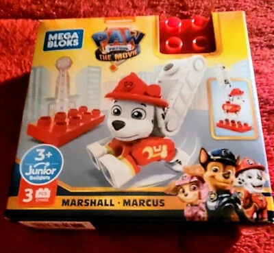 Mega Bloks~PAW Patrol The Movie~Marshall Marcus~3 Pcs~Miniature~NEW And Sealed!  - Image 1 of 2