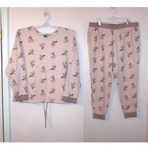 Disney Soft Jersey Knit Pajamas Size XXL Top & Pants 2 Piece Mickey & Minnie NEW - Picture 1 of 12