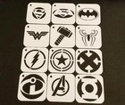 Super Set of 12 pcs HERO Airbrush Stencils Kids Party Decoration Mylar Reusable