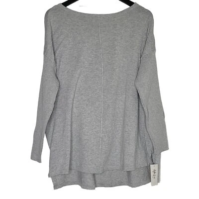 Suéter Túnica Style & Co 0X Gris Pullover Manga Larga Minimalista Básico Lagenlook Foto 1 de 4