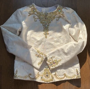 Disfraz de brocado profesional para hombre chaqueta túnica de ballet blanco dorado cascanueces 42 - Imagen 1 de 5
