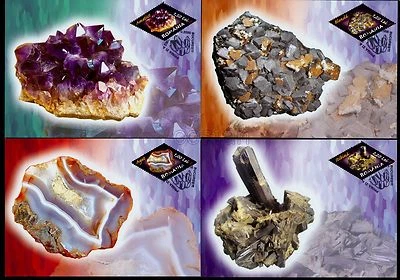 2006 Minerals,Gem,Quartz,Ametiste,Agate,Mineralien,Romania,6099=6 FDC-maxi cards - Image 1 of 2