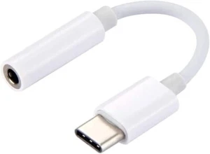 Cable adaptador USB Tipo C USB-C a jack de audio 3.5mm 10cm Blanco - Imagen 1 de 4
