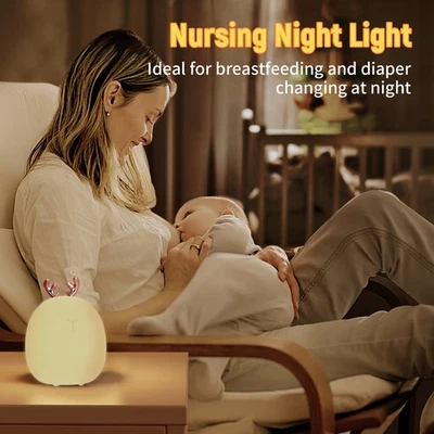 Baby Feeding, Adjustable, Creative, Rabbit, Elk Light, Silicone Light, Touch Lig — 第 1/4 张图片
