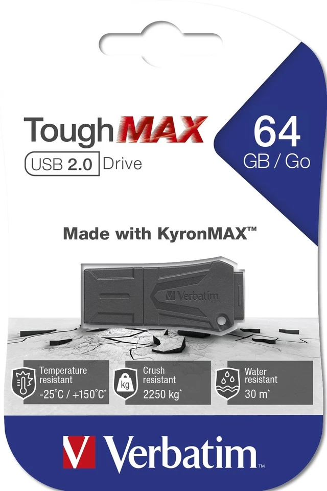 Unidad Flash Verbatim 64 Gb Toughmax USB 2.0 - Extremadamente Duradera - Caja Abierta Foto 1 de 1