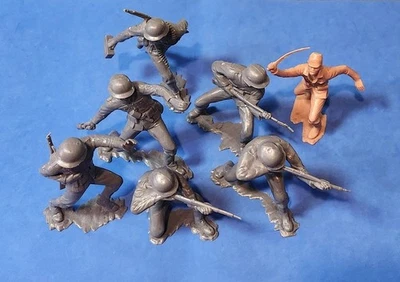 LOTE DE SOLDADOS ALEMANES Y JAPONESES VINTAGE MARX 6 PULGADAS PLÁSTICO SEGUNDA GUERRA MUNDIAL*AÑOS 60*ORIGINAL* Foto 1 de 4