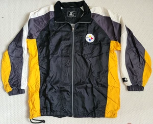 Vintage Pittsburgh Steelers Starter Windbreaker Colorblock Full Zip Jacke XL - Bild 1 von 14