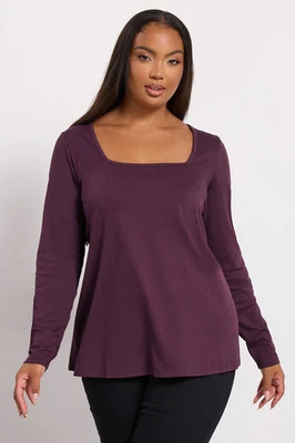 Yours Curve Women's Plus Size Square Neck Swing Top - Image 1 of 4