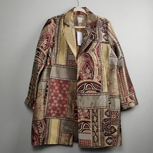 Chico's Occasion Topper Tapestry Dreams Jacket Gold Women's Size 2 NWT $169 - Picture 1 of 14