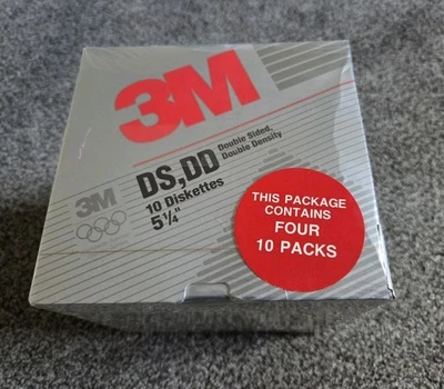 New & Sealed 1989 3M Double Density 5.25” DS DD 4 Boxes of 10 Diskettes MARK Q - Image 1 of 4