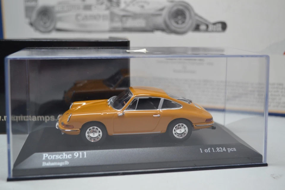MINICHAMPS - 1964 PORSCHE 911 - YELLOW - 1/43 scale model car 430 067124 - Image 1 of 4