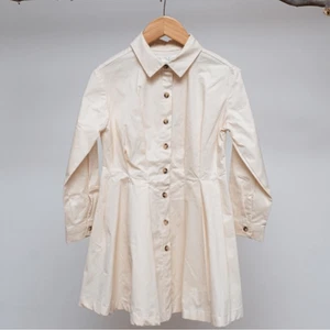 Zara Baumwolle Creme Kinder Freizeit Hemd Kleid Mädchen Größe 7 EUC - Bild 1 von 6