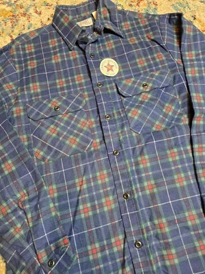 NWT Vintage 90's Private Property Flannel Buffalo Check Grunge Made In USA Sz M - Image 1 of 4