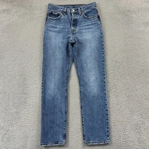 Levi's 501 Jeans donna 28x30 lavaggio medio gamba dritta bottoni fly denim skater - Foto 1 di 12