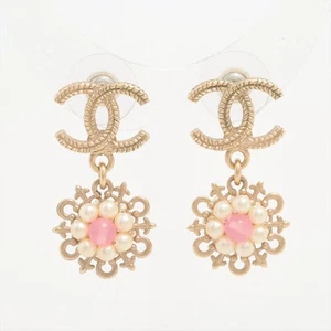 Chanel Coco Mark B16C Piercing jewelry (for both ears) GP x imitation pearl x co - Picture 1 of 5