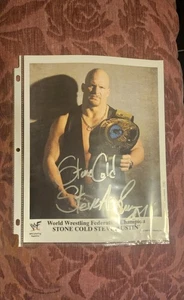 Stone Cold Steve Austin Auto WWF 8X10 Copy Of Promo Photo (Not Original)  - Picture 1 of 3
