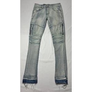 Waimea Youth Boy's Stacked Fit Knee Pockets Denim Blue Jeans - Size 12 (28x28.5) - Picture 1 of 8