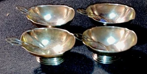 Set/4 Vintage WEBSTER massive Sterlingsilber Salzkeller, Dips & Löffel, kein Mono - Bild 1 von 12