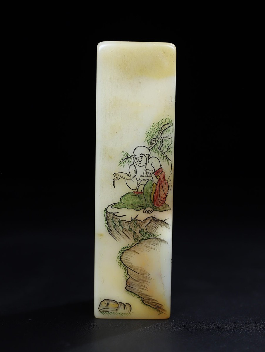 寿山石（求索） 踏雪寻梅寿山石印章慈悲音