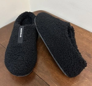 Bombas Sunday Slipper Black Sherpa Lined Support Fluffy Soft Women’s Size 7 - Picture 1 of 7