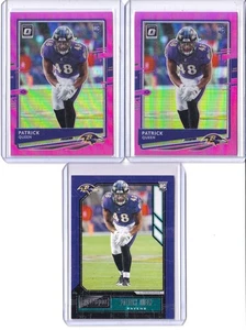 Patrick Queen 3 Card Rookie Lot 2020 Donruss Optic Pink Prizm RC #118 Ravens - Picture 1 of 2