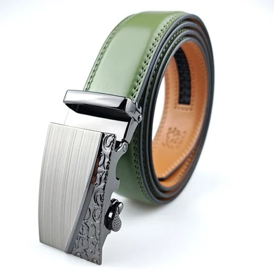 1.2" Cinturón Para Hombre Grano Completo Cuero Genuino Informal Vestido Jeans Rodeo Moda Foto 1 de 4