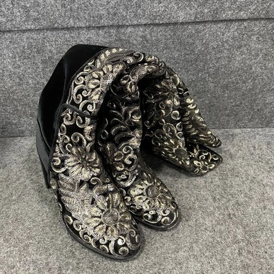 Botas altas de terciopelo con lentejuelas STUART WEITZMAN Alljil para mujer talla 5 M negras Foto 1 de 4