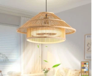 20" Boho  Blade-less  Boho/Bamboo/Caged Ceiling Fan with Lights Remote control - Picture 1 of 4