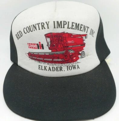 De colección Case IH International Harvester RED COUNTRY ELKADER IA Granja Snapback Sombrero Foto 1 de 4