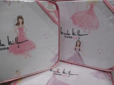 Juego de sábanas corona princesa niña NICOLE MILLER niños blanco rosa púrpura amarillo - doble Foto 1 de 4