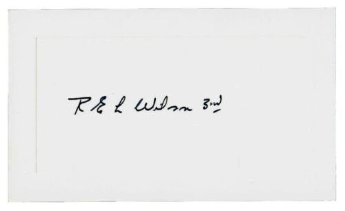 "Worlds Largest Plantation" Robert E Lee Wilson III Hand Signed 3X5 Card