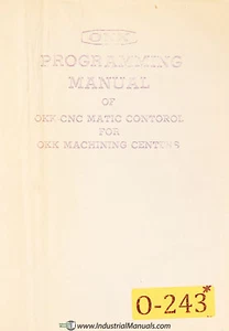 Osaka KiKo OKK CNCmatic II, Programming Manual - Picture 1 of 4