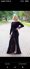 Windsor Black Velvet Formal Dress/Gown Prom Wedding Size Medium 