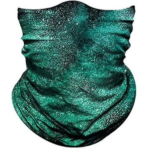 Bandana senza cuciture Obacle per Rave Face polvere vento sole, cielo stellato nero ciano - Foto 1 di 8